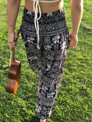 Black Elephant Harem Pants Women