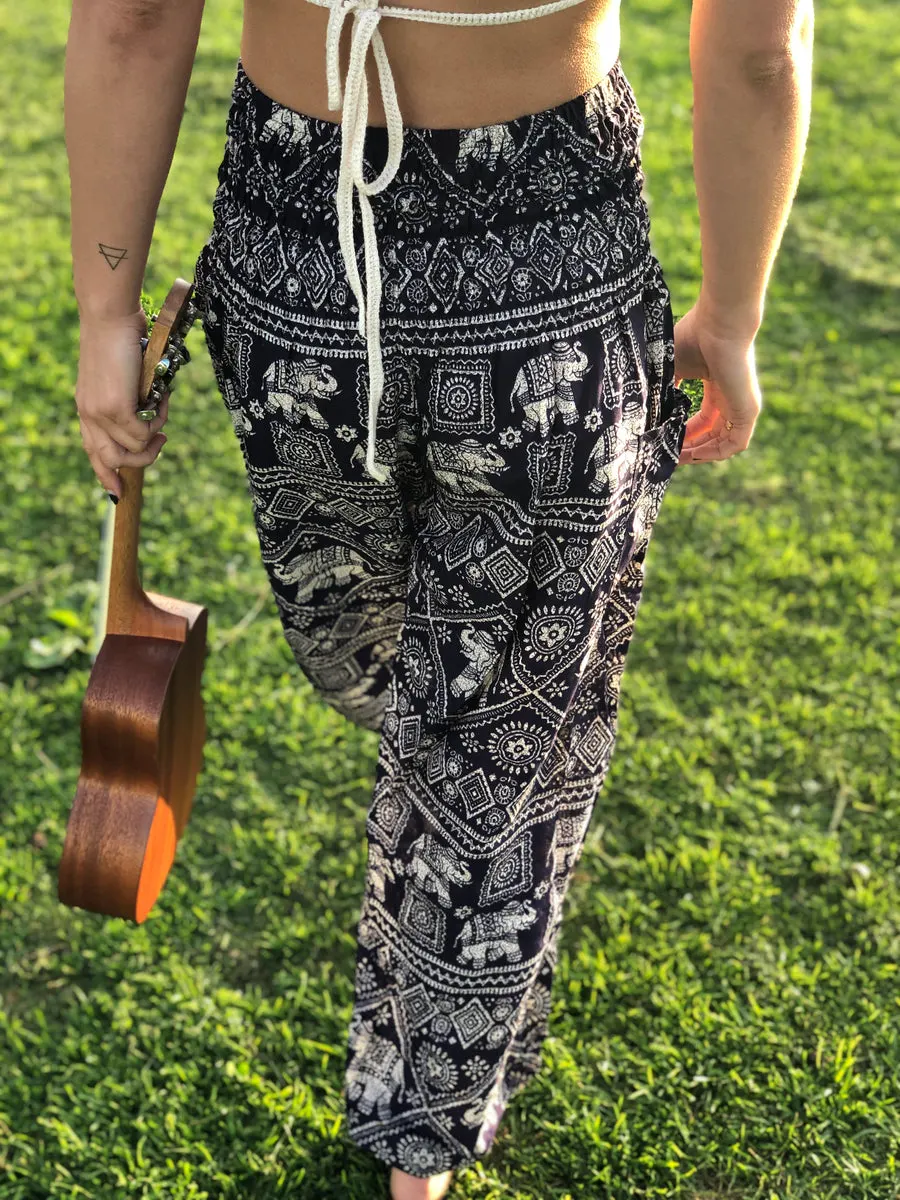 Black Elephant Harem Pants Women