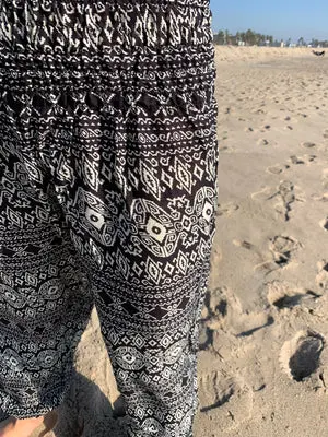 Black Stripe Harem Pants Women