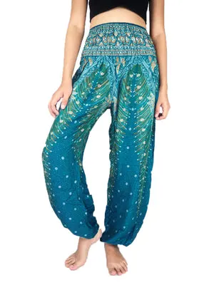 Green Peacock Harem Pants Women