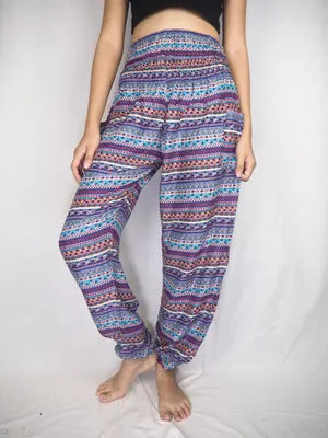 Lavender Stripe Harem Pants Women