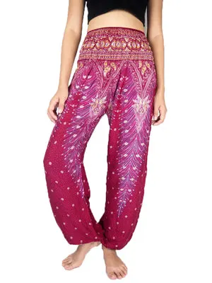 Red Peacock Harem Pants