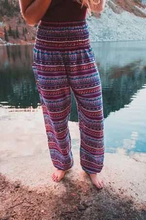 Lavender Stripe Harem Pants Women