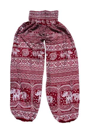 Red Stripe Elephant Harem Pants