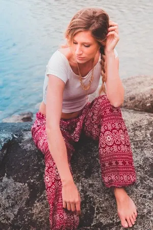Red Stripe Harem Pants
