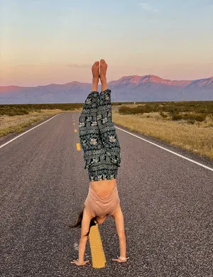 Teal Elephant Harem Pants
