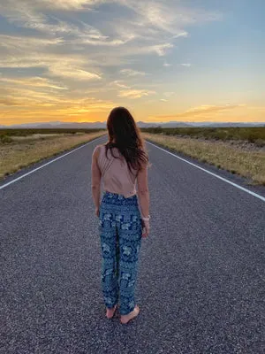 Teal Elephant Harem Pants